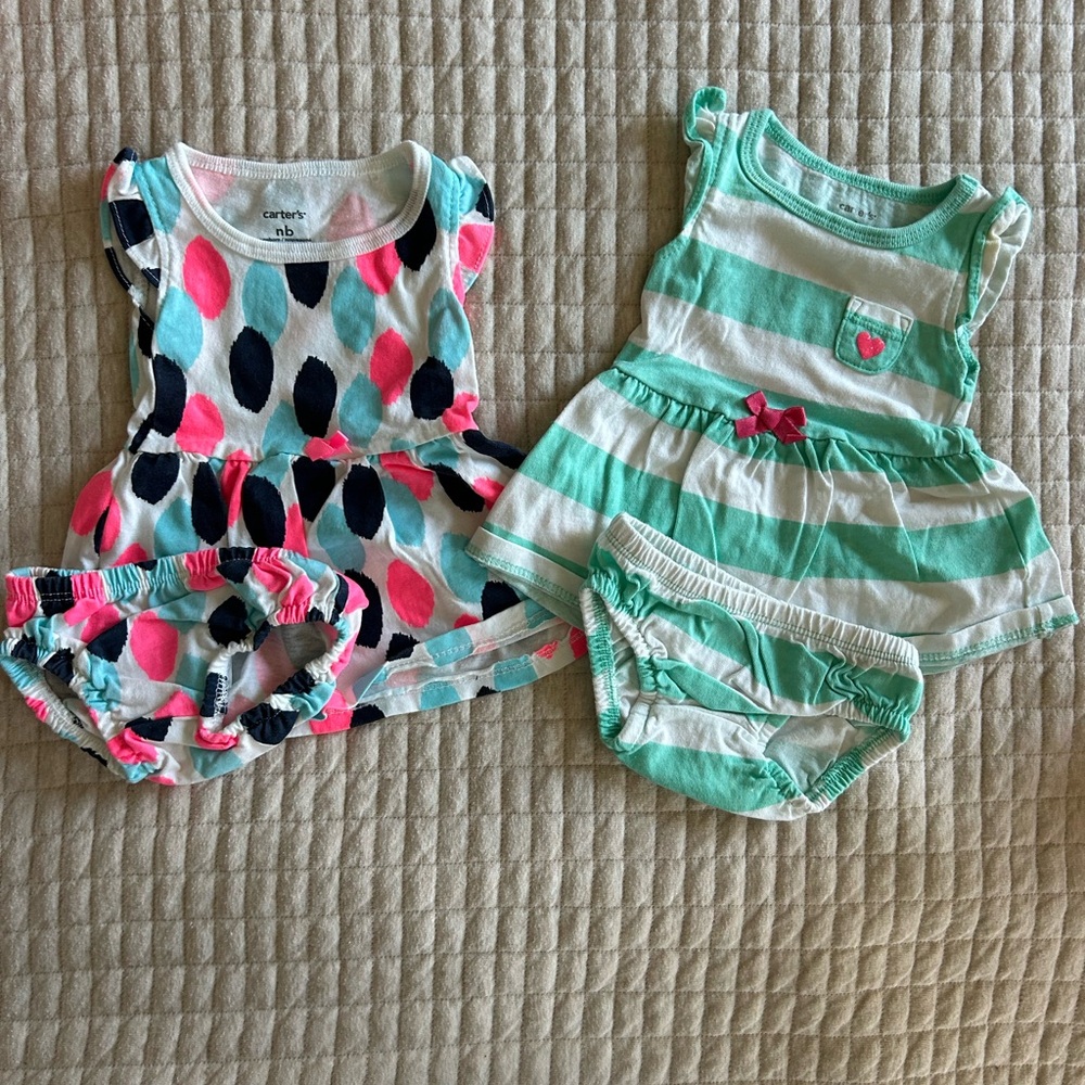Carter's Pink and Green Casual Dresses